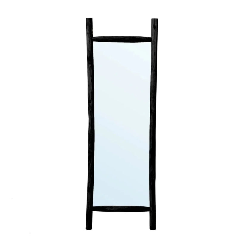 Miroir sur pied rectangulaire en teck noir recyclé – 170x57 cm
