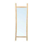 Miroir sur pied en teck naturel avec cadre en bois clair pour chambre 170 cm