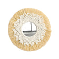 Miroir raphia et macramé