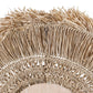 Miroir en raphia naturel rond 70 cm avec franges artisanales