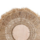 Miroir en raphia naturel rond 70 cm avec franges artisanales
