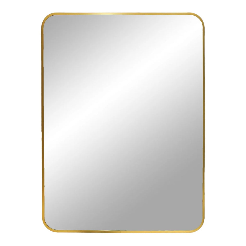 Miroir rectangulaire 50x70 cm au cadre aluminium laiton doré élégant
