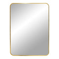 Miroir rectangulaire 50x70 cm au cadre aluminium laiton doré élégant