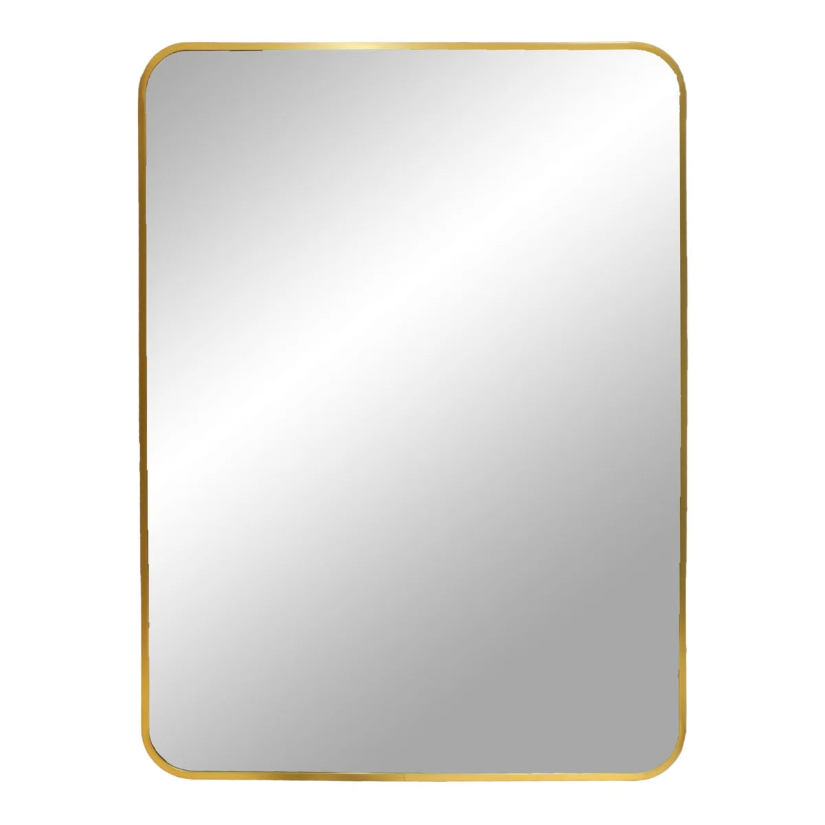 Miroir rectangulaire 50x70 cm au cadre aluminium laiton doré élégant