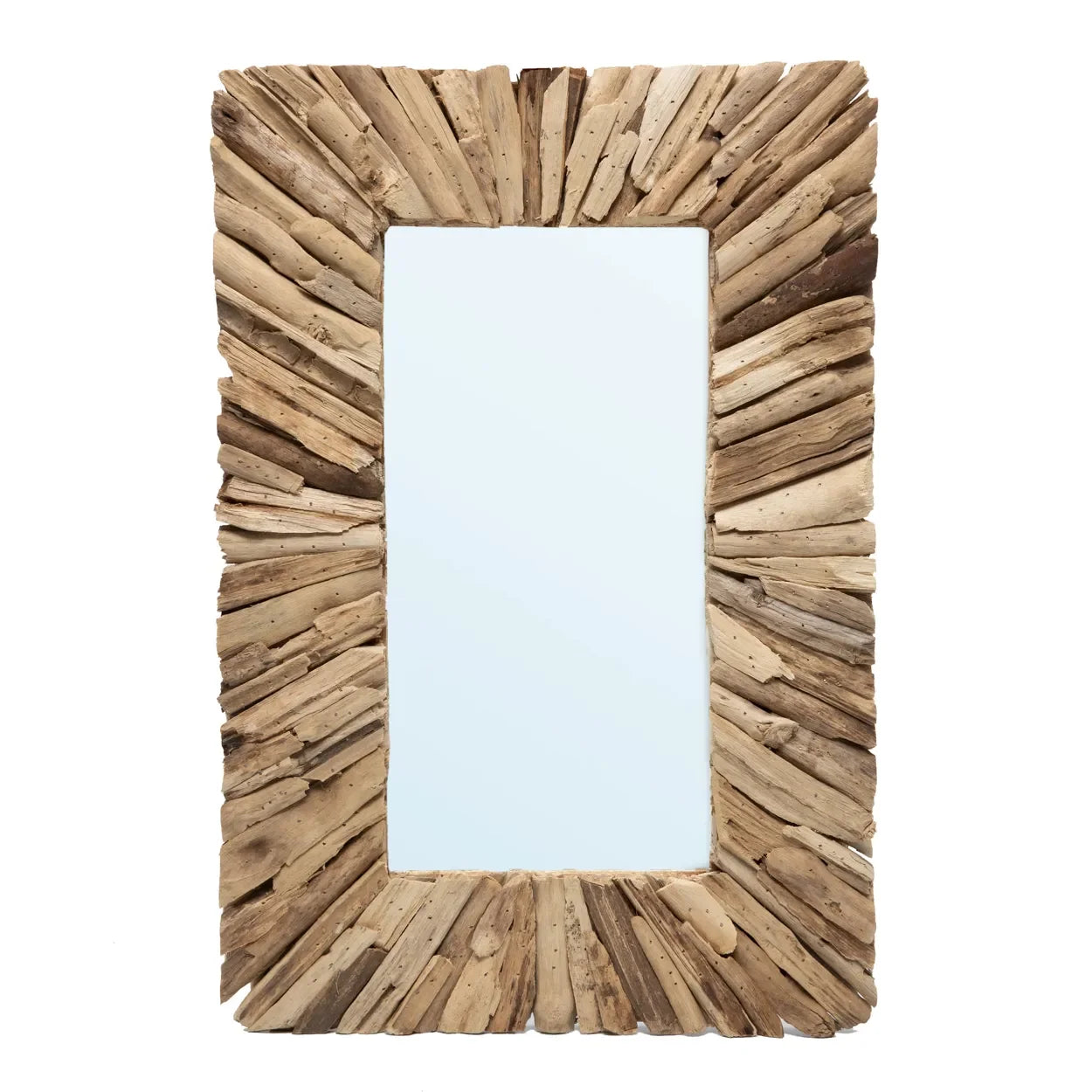 Miroir rectangulaire en bois flotté naturel 60x41 cm
