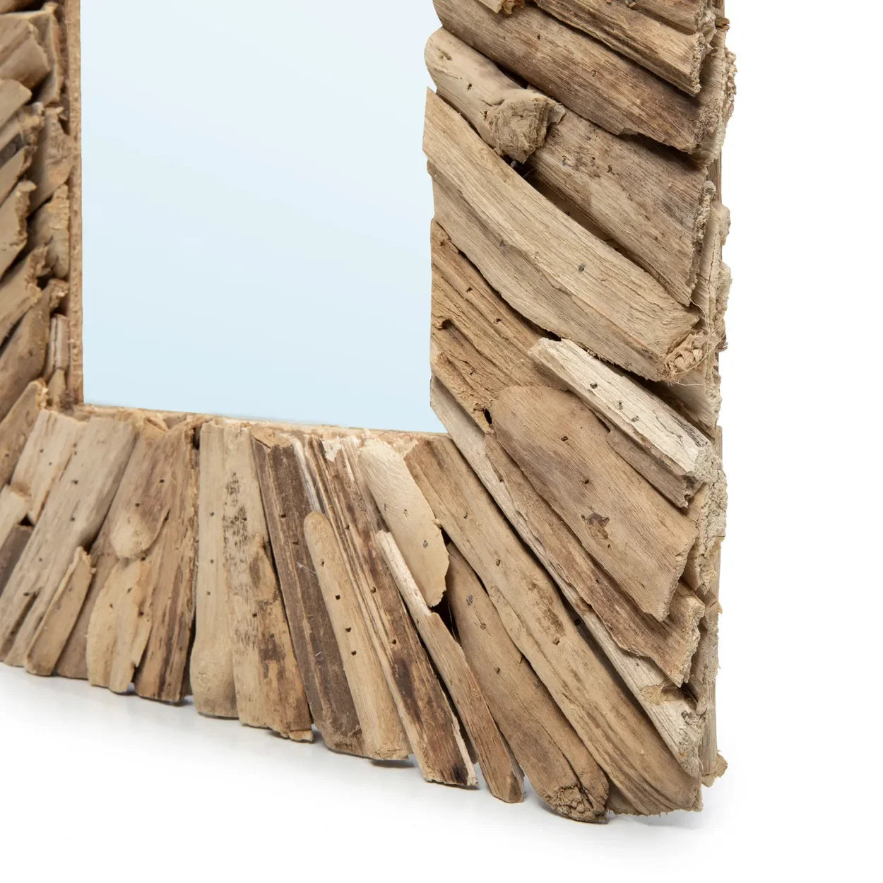 Miroir rectangulaire en bois flotté naturel 60x41 cm