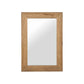 Miroir rectangulaire en bois 100 cm avec cadre en bois massif, fond blanc.
