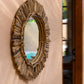 Miroir rond en bois naturel 60 cm