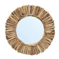 Miroir rond en bois naturel 60 cm