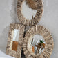 Miroir rond en bois naturel 60 cm