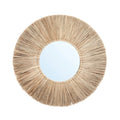 Miroir rond avec cadre en fibres naturelles de Sunburst Alang Alang 45 cm naturel
