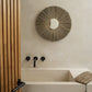Miroir rond en herbe Alang Alang naturelle 35 cm