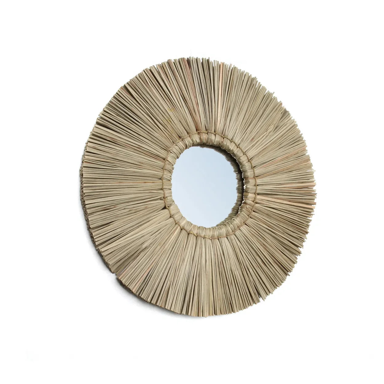 Miroir rond en herbe Alang Alang naturelle 35 cm