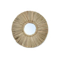 Miroir rond avec cadre soleil en herbe Alang Alang naturelle 35 cm