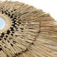 Miroir rond en herbe et coton noir 70 cm artisanat