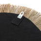Miroir rond en herbe et coton noir 70 cm artisanat