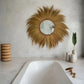Miroir rond en herbe naturelle 130 cm fait main