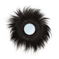 Miroir rond en herbe de Rayung noire 70 cm mural