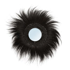 Miroir rond en herbe de Rayung noire 70 cm mural