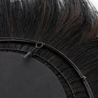 Perruque cheveux noirs avec bande élastique ajustable et crochet de fermeture