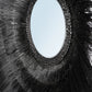 Miroir rond en herbe séchée noire 90cm