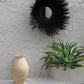 Miroir rond en herbe séchée noire 90cm