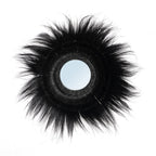 Miroir rond en herbe séchée noire 90cm