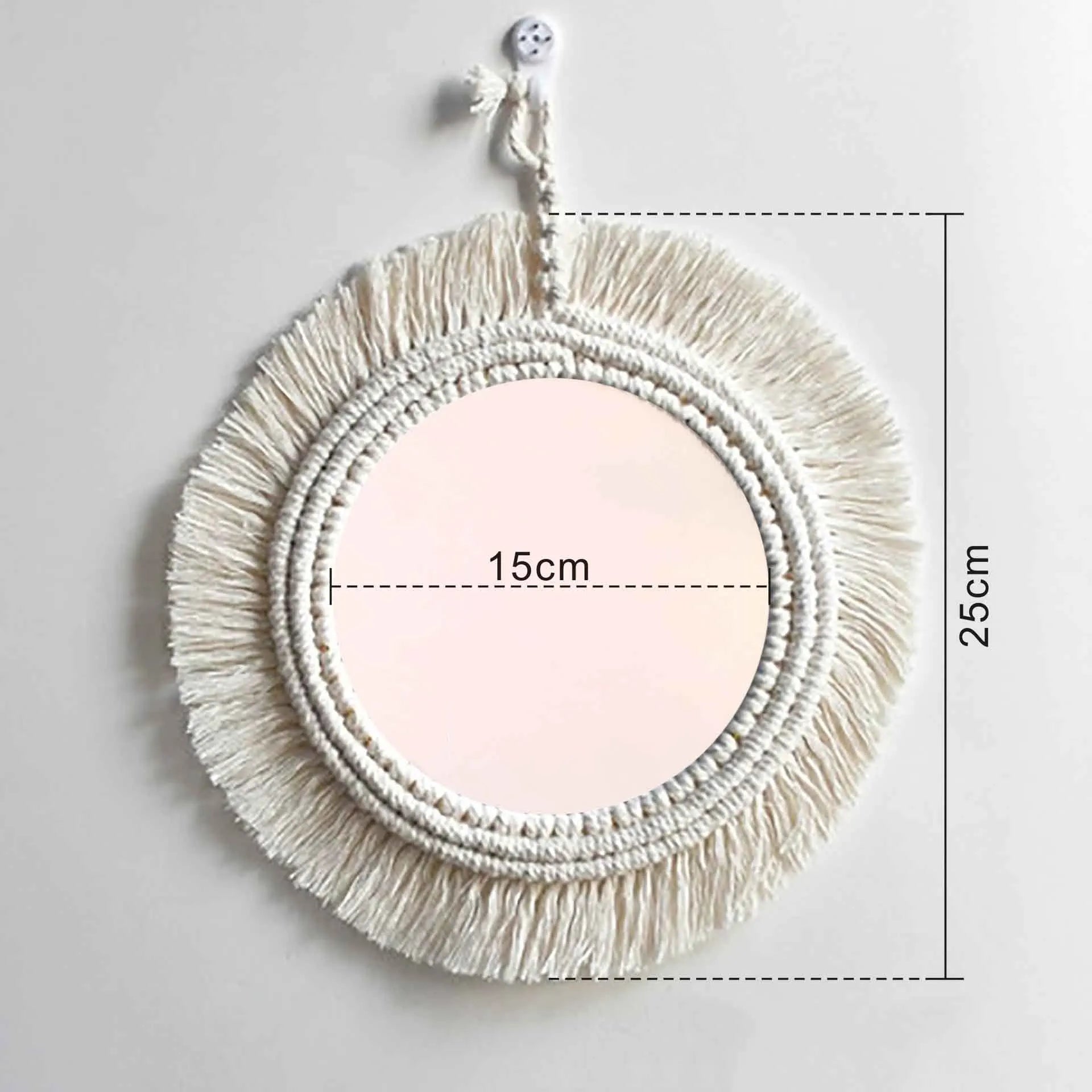 Miroir rond macramé dimensions