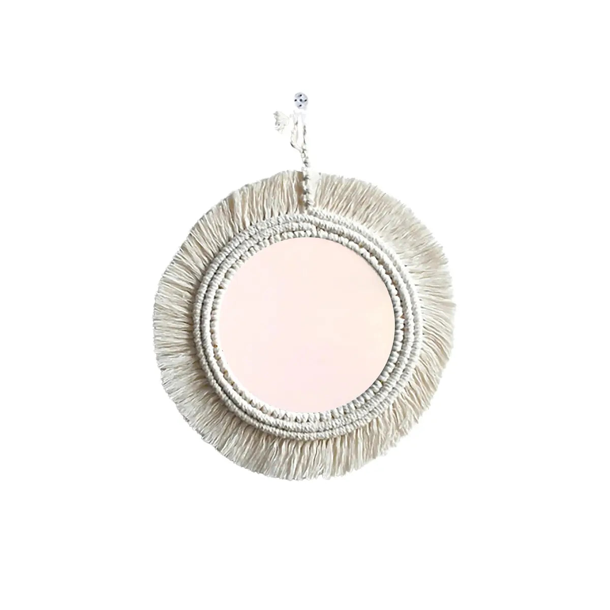 Miroir rond macramé