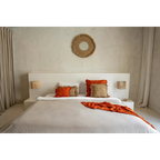 Miroir rond en raphia tissé naturel 60x60 cm