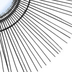 Miroir rond en rotin noir 85 cm style années 70