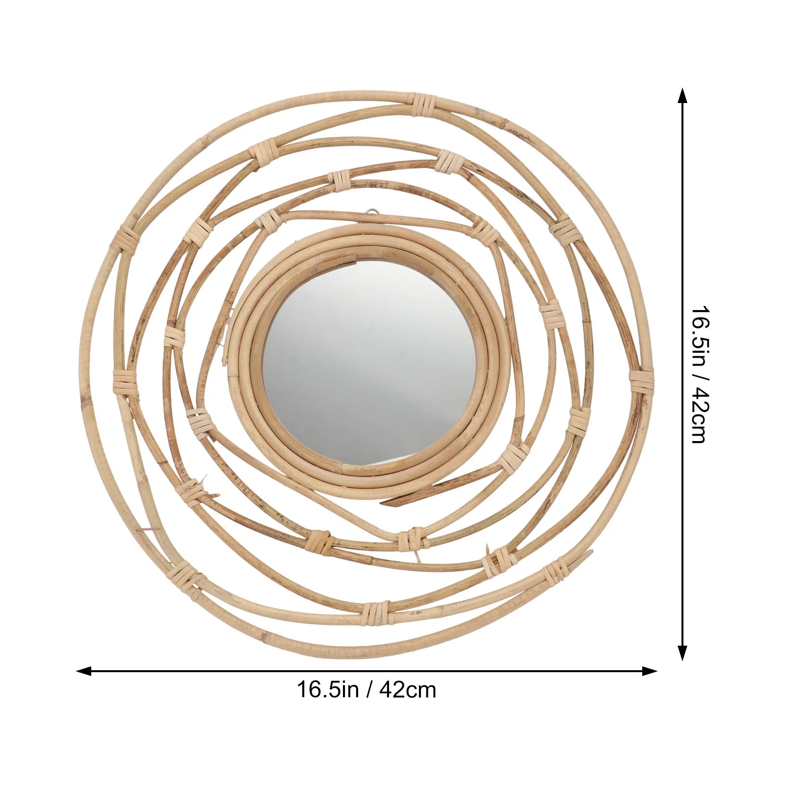 Les dimensions du miroir rotin grand format