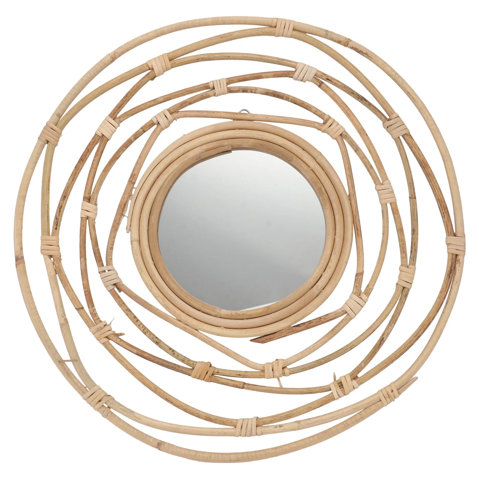 Le miroir rotin grand format
