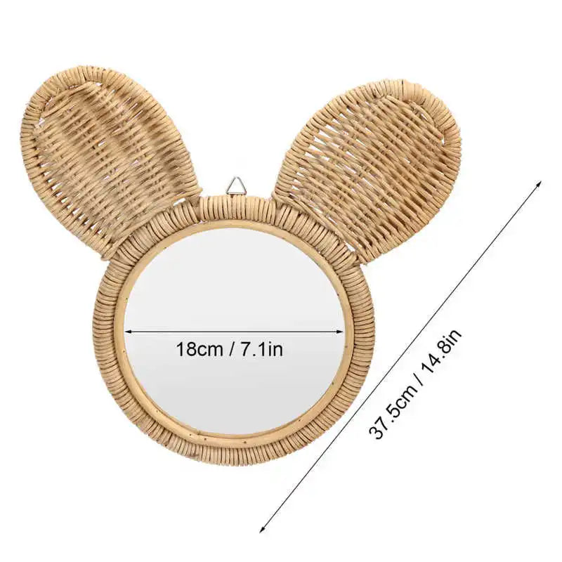Les dimensions du miroir rotin lapin