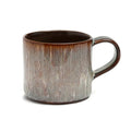 Mug en céramique texturé à côtes verticales en brun et gris, lot de 6, 13x9 cm