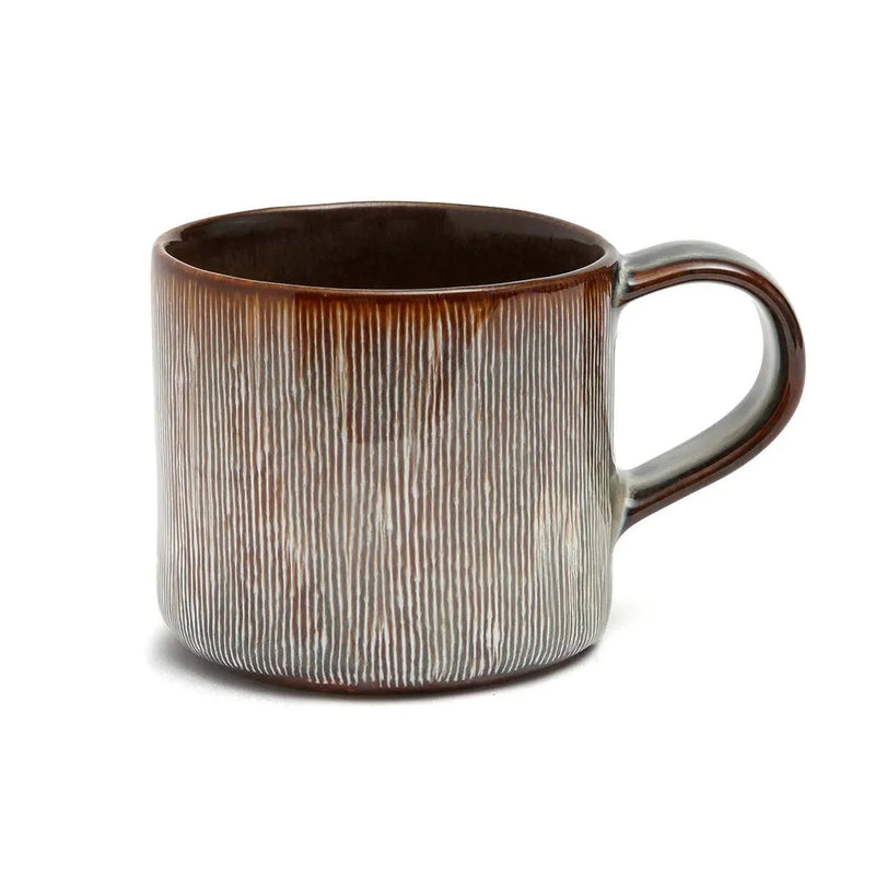 Mug en céramique texturé – Lot de 6 – 13x9 cm
