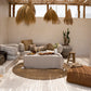 Nappe carrée en lin beige 150x150 cm