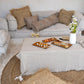 Nappe en lin beige 150x200 cm pour table rectangulaire