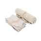 Nappe en lin beige 150x200 cm pour table rectangulaire
