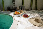 Nappe en lin blanc carré - 150x150 cm