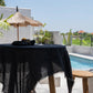 Nappe en lin noir 150x200 cm pour table à manger