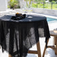 Nappe en lin noir 150x200 cm pour table à manger