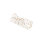 Tissu en dentelle blanche roulée avec lien en ficelle pour Nappe rectangulaire en lin blanc cassé