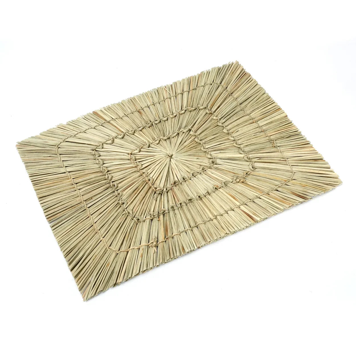Nappero rectangulaire en herbe Alang Alang tressée naturel, toile de fond pour repas