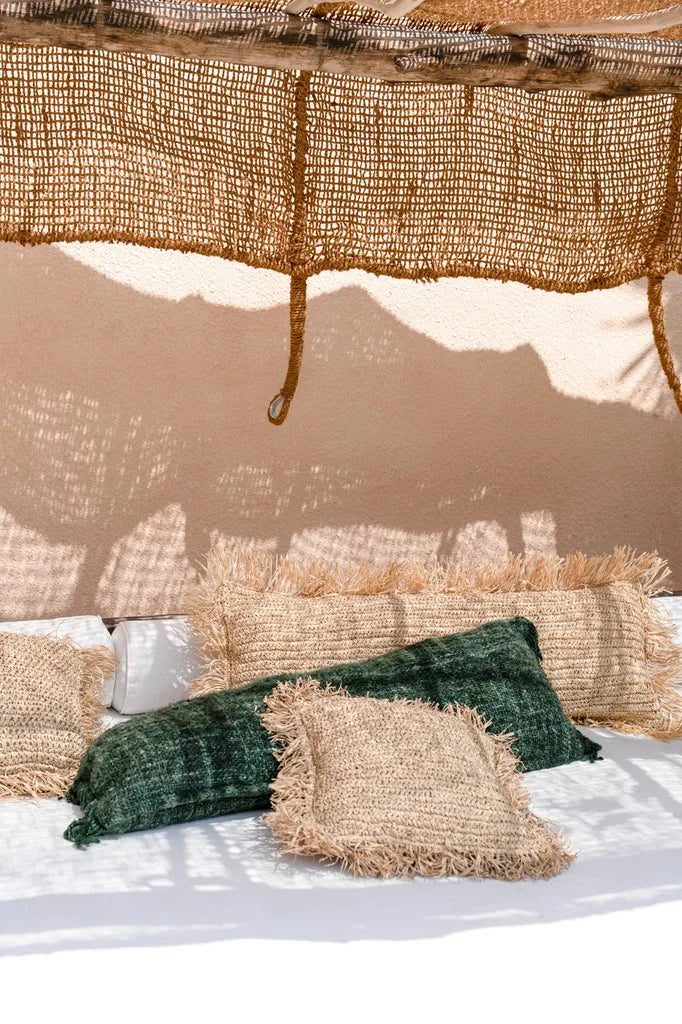 Coussins rustiques avec franges pour la décoration La nuance carrée Coco Naturelle 300x300