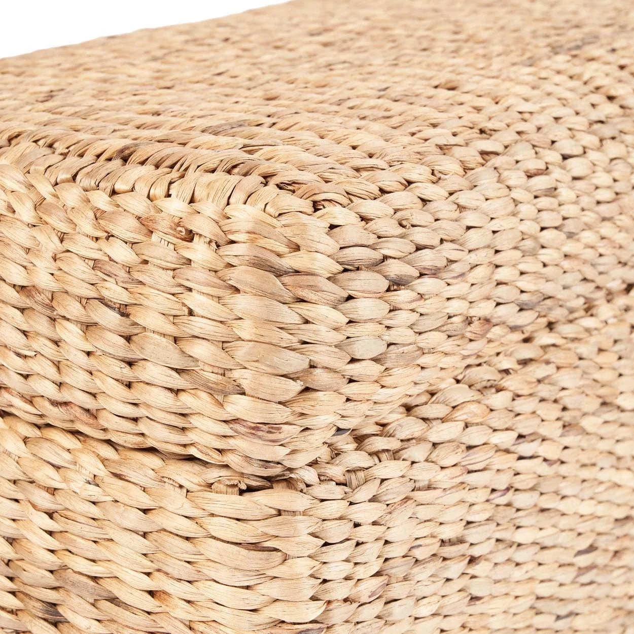 Ottoman de rangement rectangulaire en rotin tressé naturel – 120x40 cm