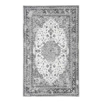 Paillasson persan en polyester noir et blanc 50x80 cm