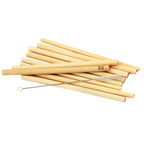 Pailles réutilisables en bambou naturel avec brosse de nettoyage, lot de 10