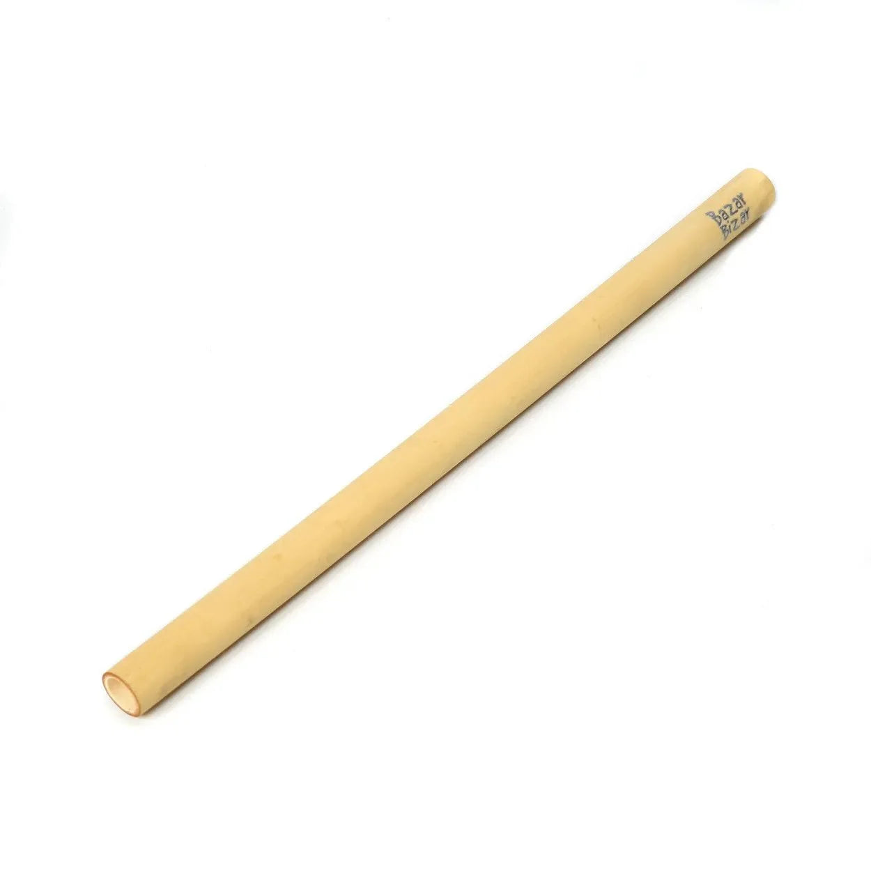 Tube en carton beige pour pailles réutilisables en bambou naturel avec brosse de nettoyage