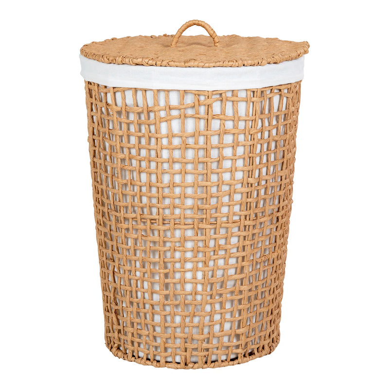 Panier à linge en papier beige et blanc ø42x56 cm
